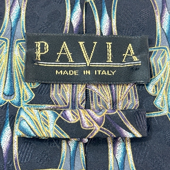 PAVIA Made In Italy Men's Designer Fine Silk Neck Tie - Picture 6 of 6